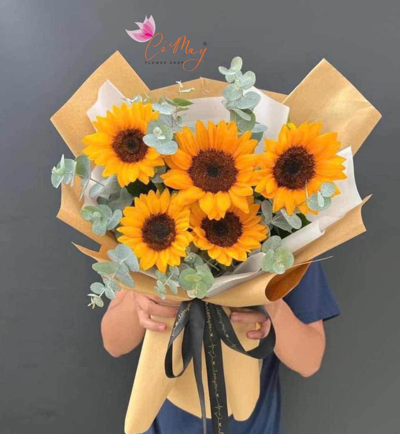 Bó Hoa Hướng Dương Mộc Mạc Yêu Thương - HD11 1 bó hoa hướng dương mộc mạc yêu thương