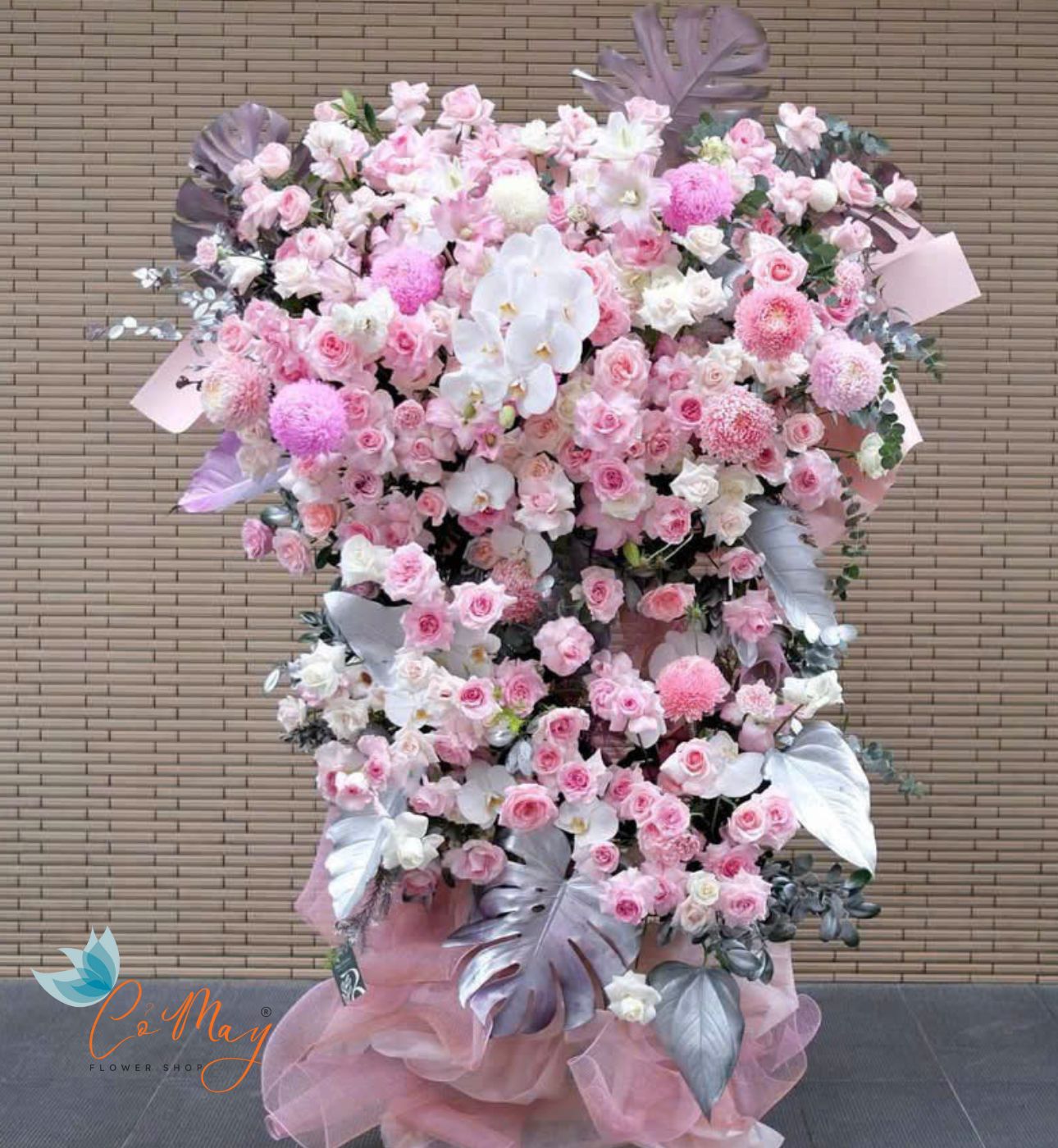 Kệ Hoa Khai Trương Hồng Ngọc Khai Hoa - B23 1 kệ hoa khai trương hồng ngọc khai hoa