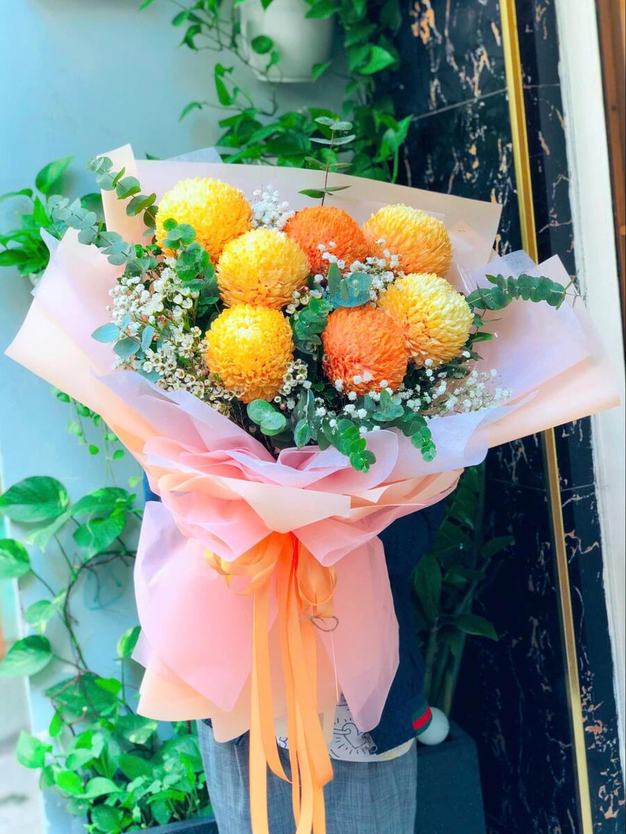 bó cúc mẫu đơn