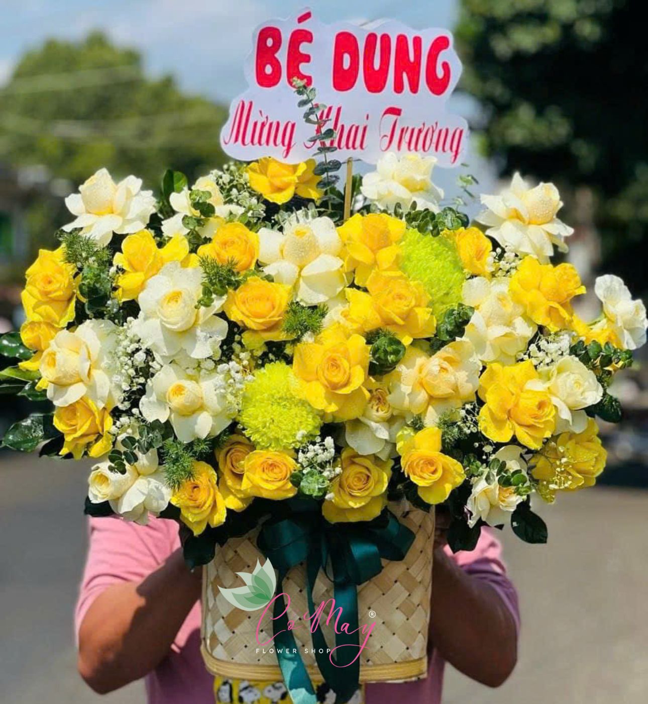 Hoa Khai Giảng "Nắng Mới Hưng Thịnh" - B88 1 hoa khai giảng vàng son khởi đầu