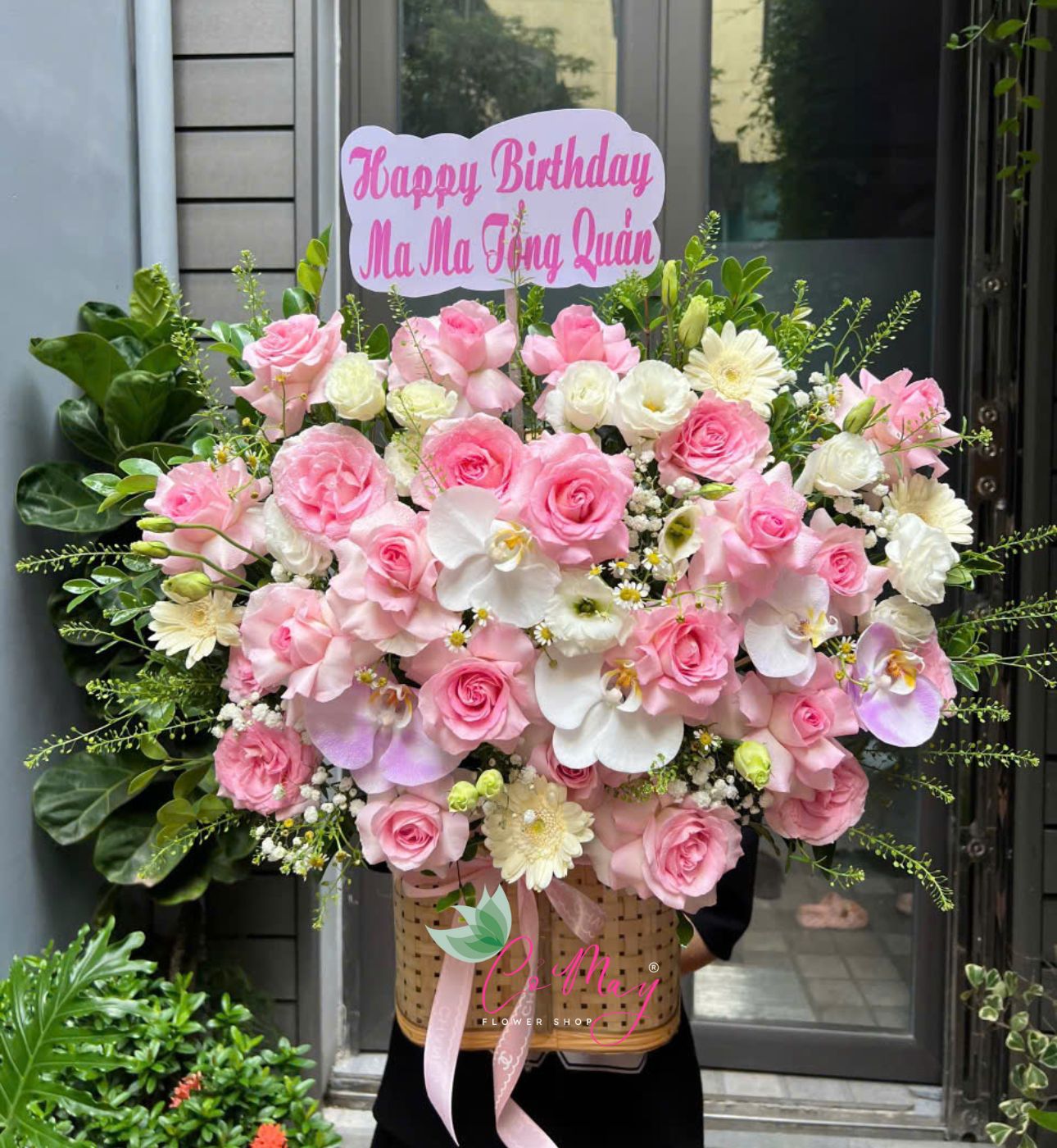 Giỏ Hoa Khai Trương Hồng Dịu Dàng - G41 1 giỏ hoa khai trương hồng dịu dàng